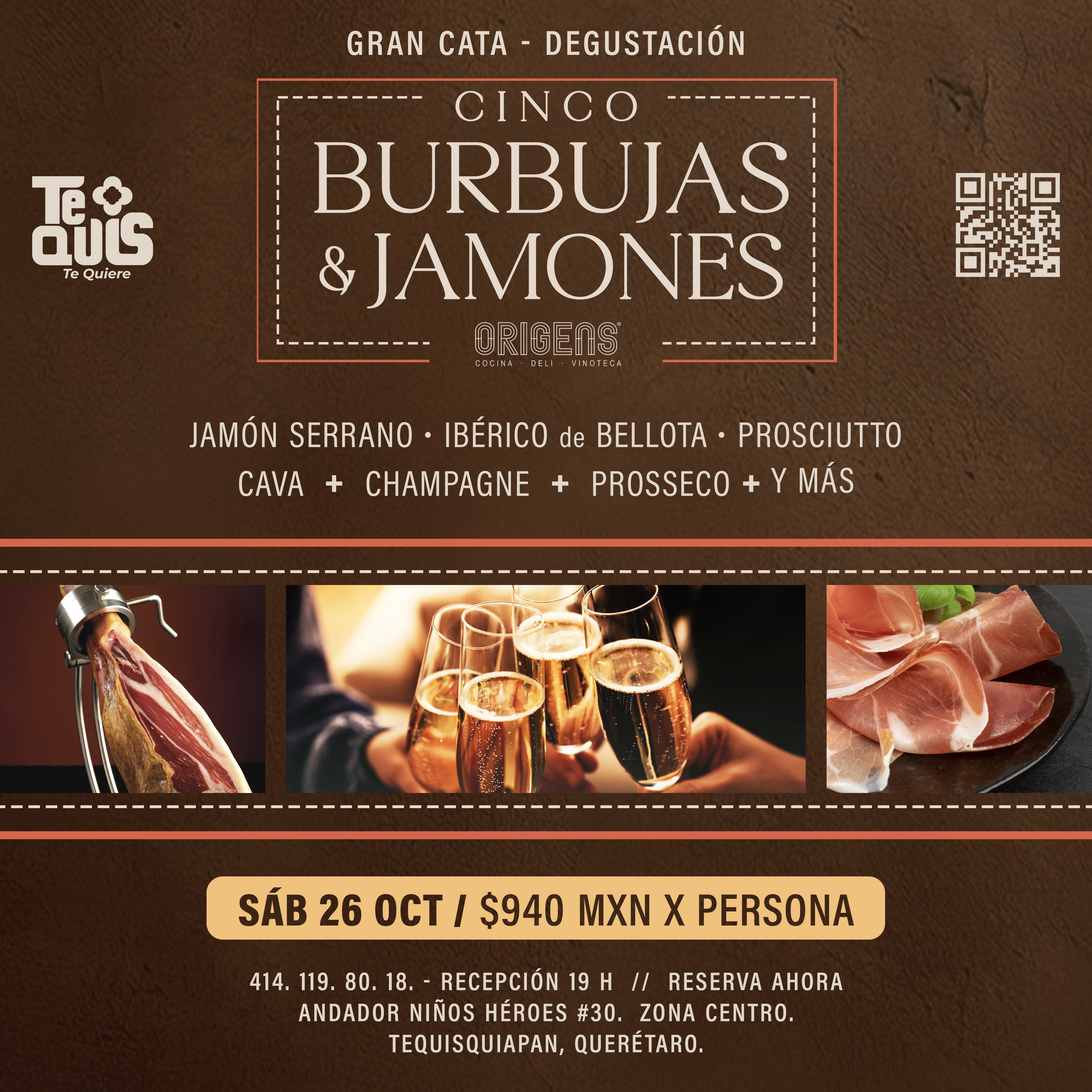 Gran cata – degustación de espumosos y jamones en Tequisquiapan: todo lo que debes saber.